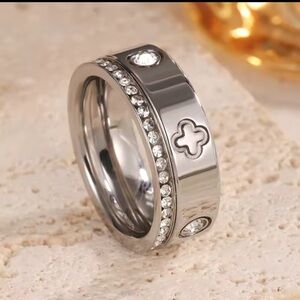 Silver Ring with Crystal Accents